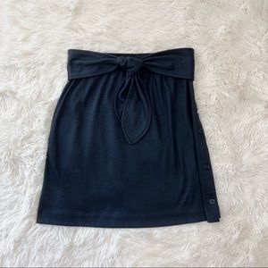 Tape Measure RTW bow detail skirt navy blue cotton knit removable sash b…